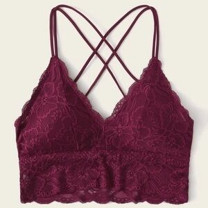 Lace padded red bralette